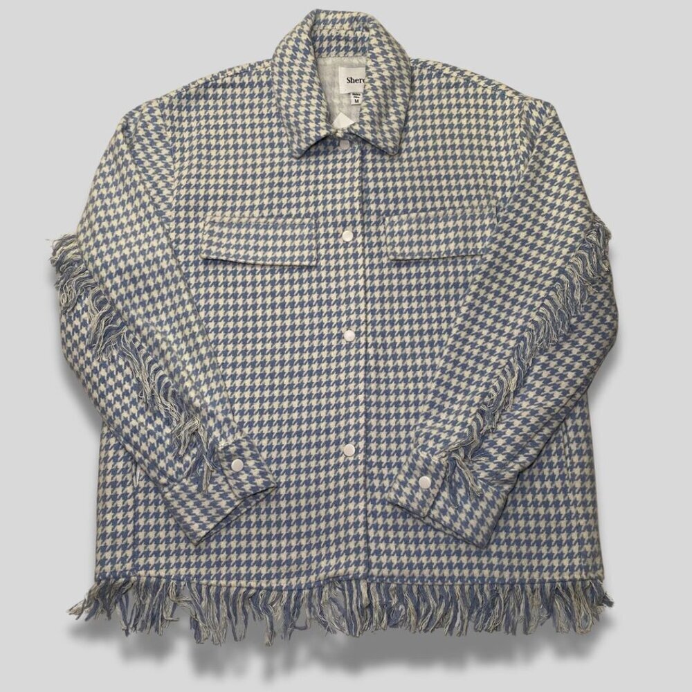 SHERO Blue and white houndstooth-patterned jacket size M